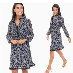 Tory Burch Deneuve Floral-Print Plissé Dress, Sz 8 like new used ones